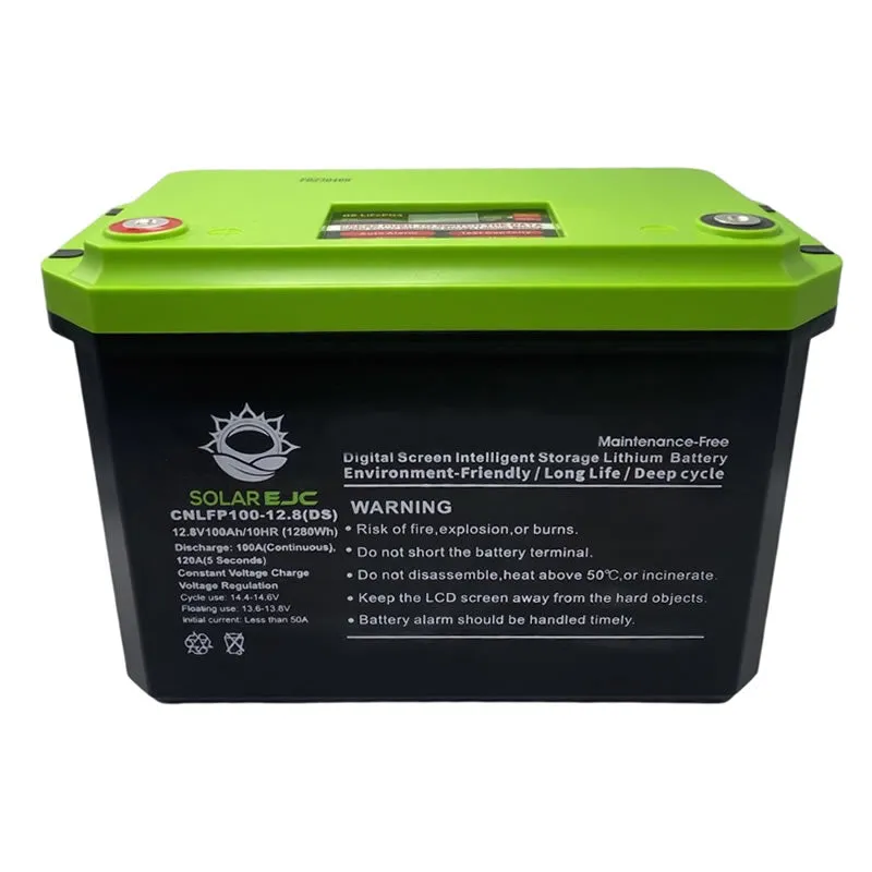 12.8V 100Ah-12.8 1280Wh Lithium Battery With A Digital Intelligent Screen
