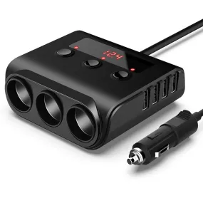 3 Way Car Cigarette Lighter Adapter 12V-24V Socket Splitter Plug