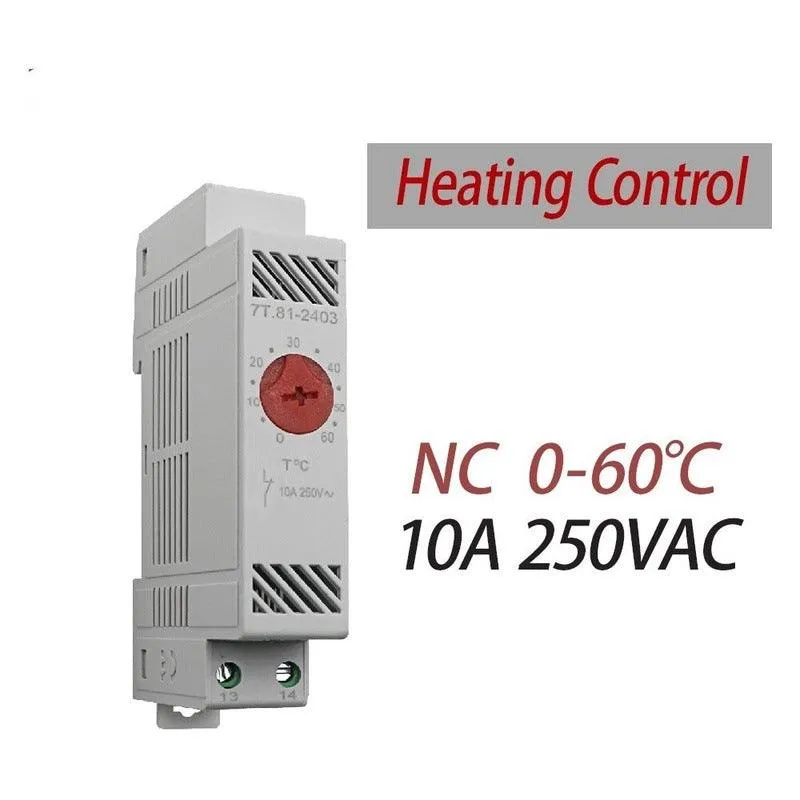 35mm Din Rail NO NC 0-60℃ Industrial Temperature Regulator Automatically Adjusts Heating System Temperature Regulator Thermostat