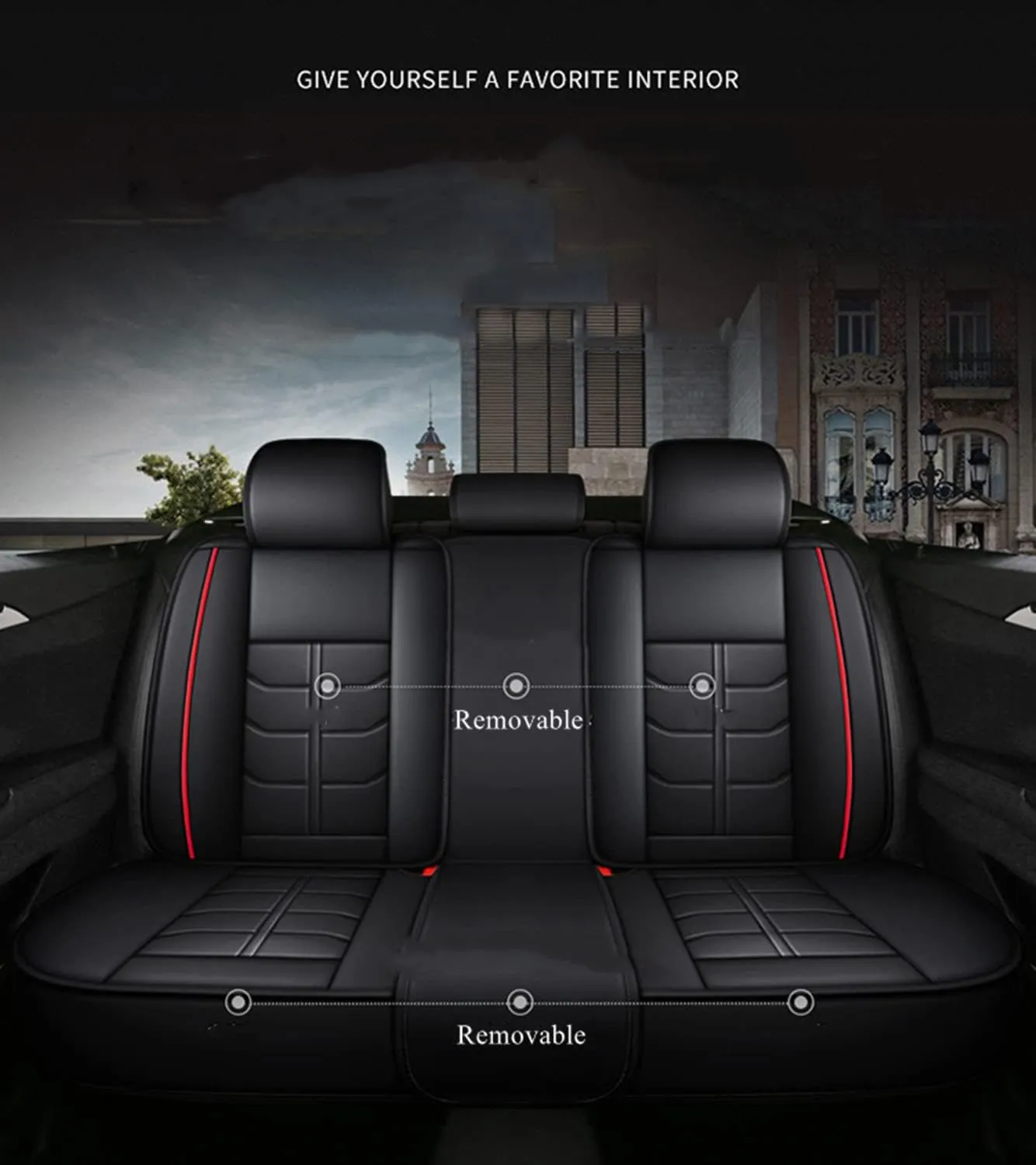 5 Seat Car Seat Cover 68253-13 Red