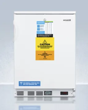 Accucold 24" Wide Built-In All-Freezer in White Factory-installed Lock