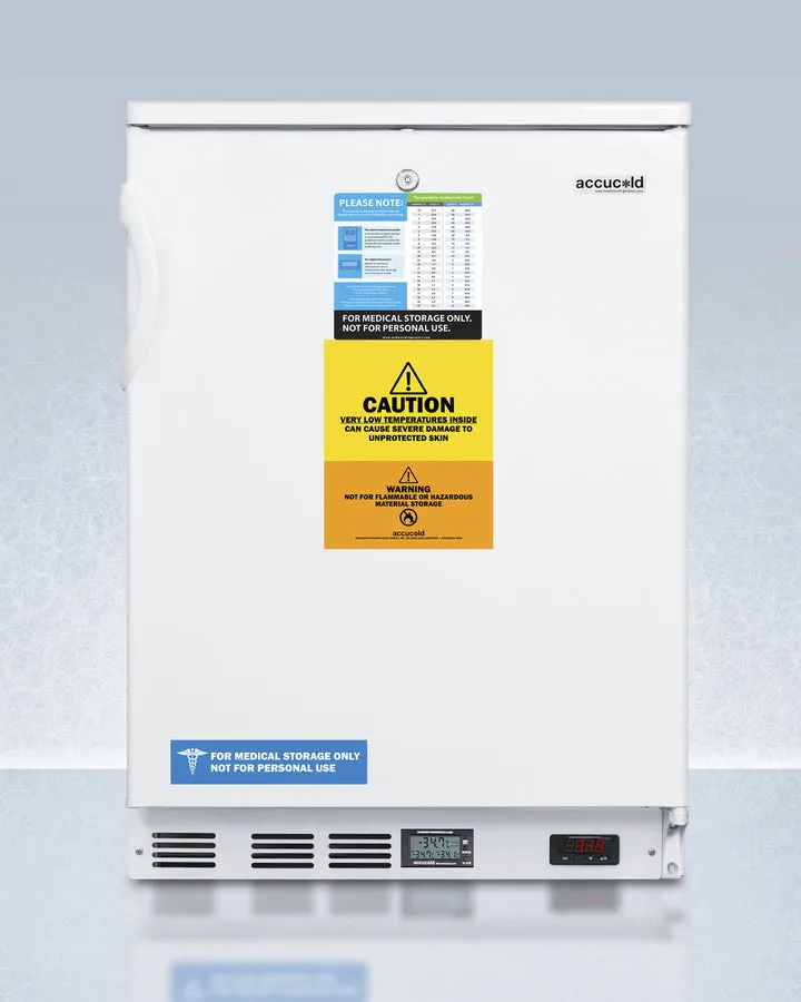 Accucold 24" Wide Built-In All-Freezer in White Factory-installed Lock