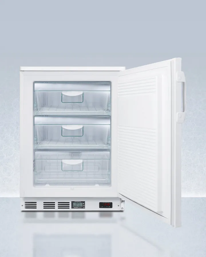 Accucold 24" Wide Built-In All-Freezer in White Factory-installed Lock