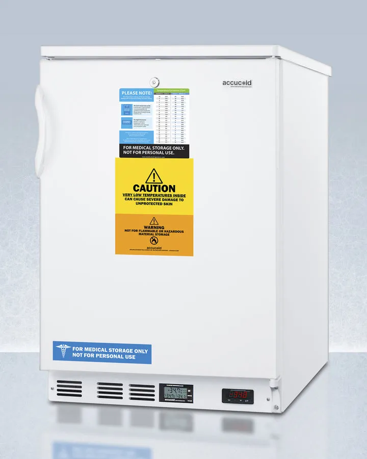 Accucold 24" Wide Built-In All-Freezer in White Factory-installed Lock