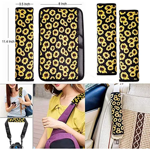 Advocator Galaxy Wolf Car Seat Cushion with Seatbelt Covers Key Chain 15 inch Steering Wheel Cover Full Set of 8pcs Universal Car Interior Decorative for Women Ladies Gifts