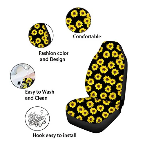 Advocator Galaxy Wolf Car Seat Cushion with Seatbelt Covers Key Chain 15 inch Steering Wheel Cover Full Set of 8pcs Universal Car Interior Decorative for Women Ladies Gifts