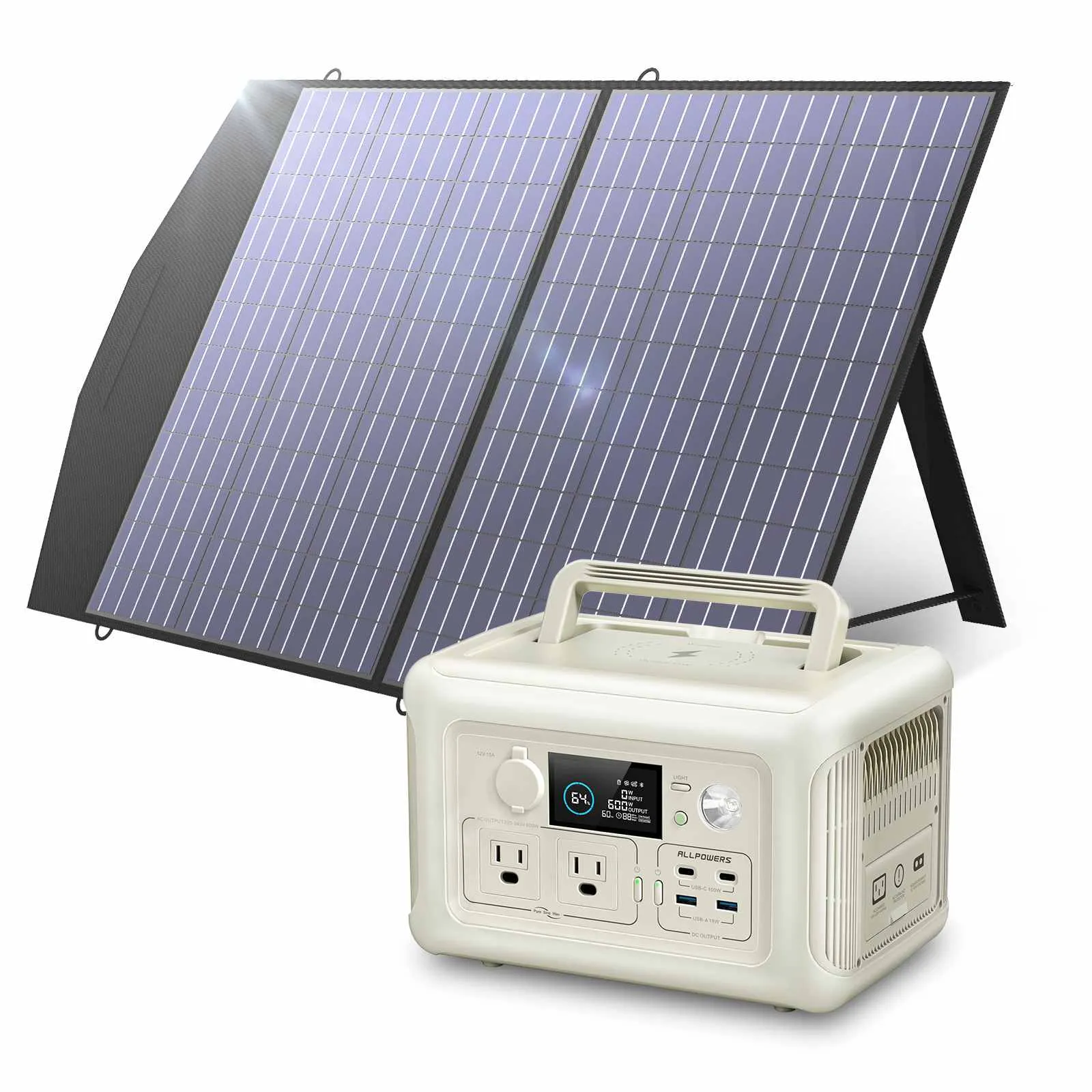 ALLPOWERS R600 Beige Portable Power Station 600W 299Wh LiFePO4 Battery