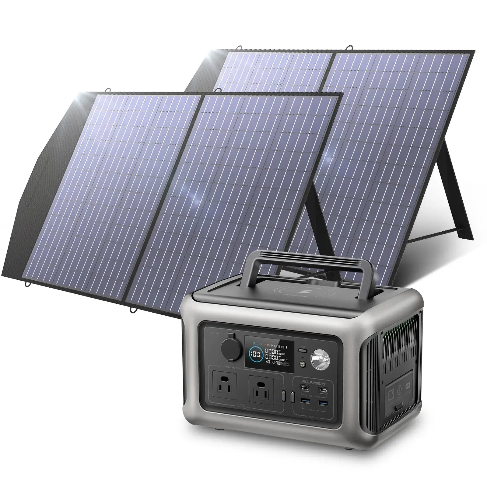 ALLPOWERS Solar Generator Kit 600W (R600   SP027 100W Solar Panel)
