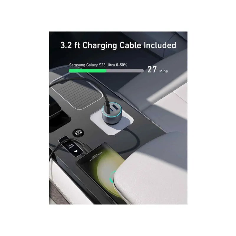 Anker 335 Car Charger 67W 2 USB-C   USB-A - Black