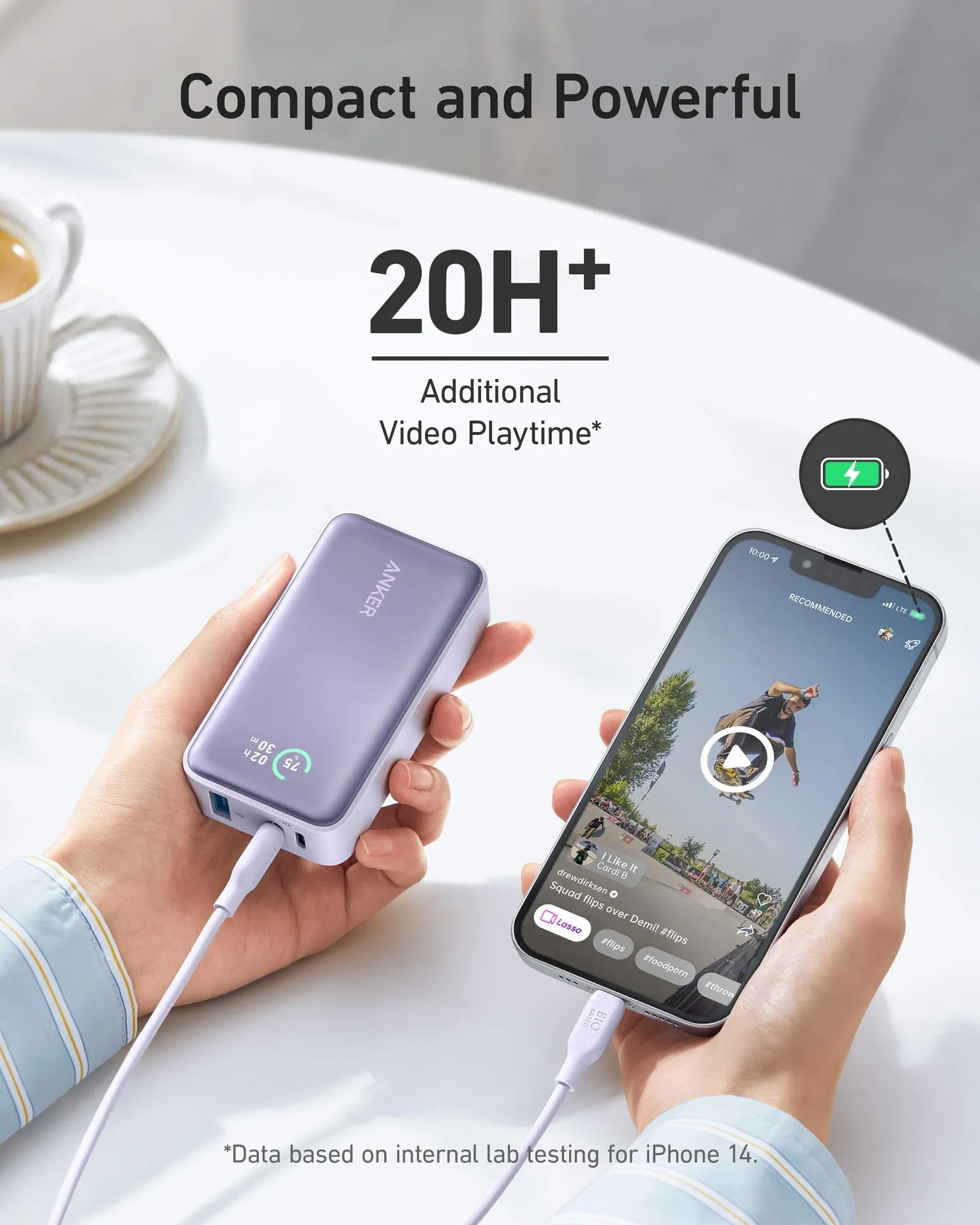 Anker 533 Power Bank PowerCore 30W 10000 PD Violet