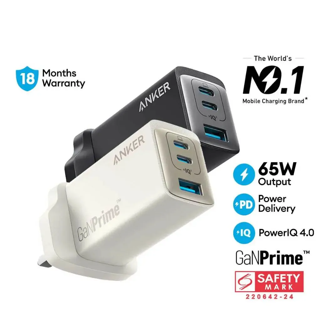 Anker Charger 735 Powerport 65W USB C Gan Charger A2668