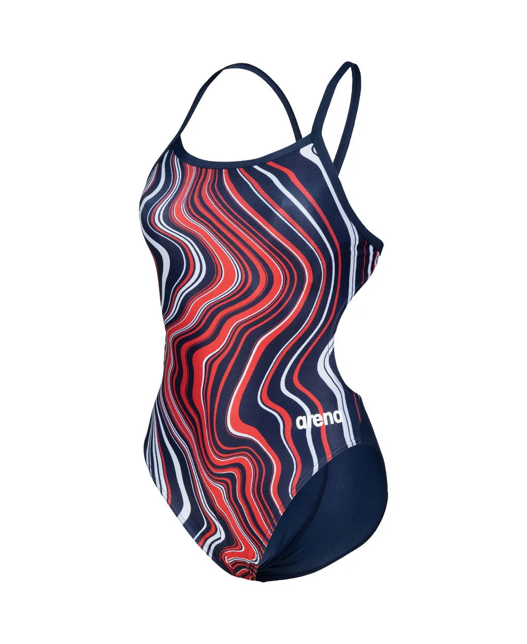 Arena Womens Marbled Challenge Back One Piece