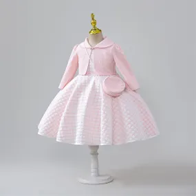 B191813 2 to 7 Years Yoliyolei 3D Pattern Fabric 3pcs girl dress set for 6 year Fall Spring Long Sleeve Fluffy children dresses girls jacket 2-7 Year