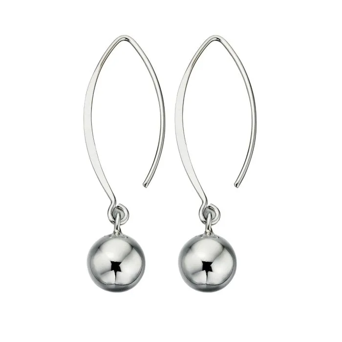 Beginnings Sterling Silver Ball Drop Hook Earrings