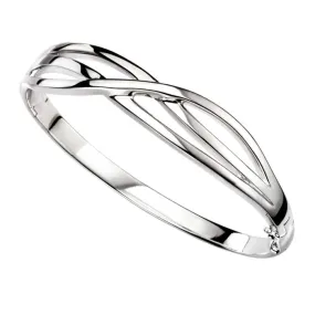 Beginnings Sterling Silver Cross Over Bangle