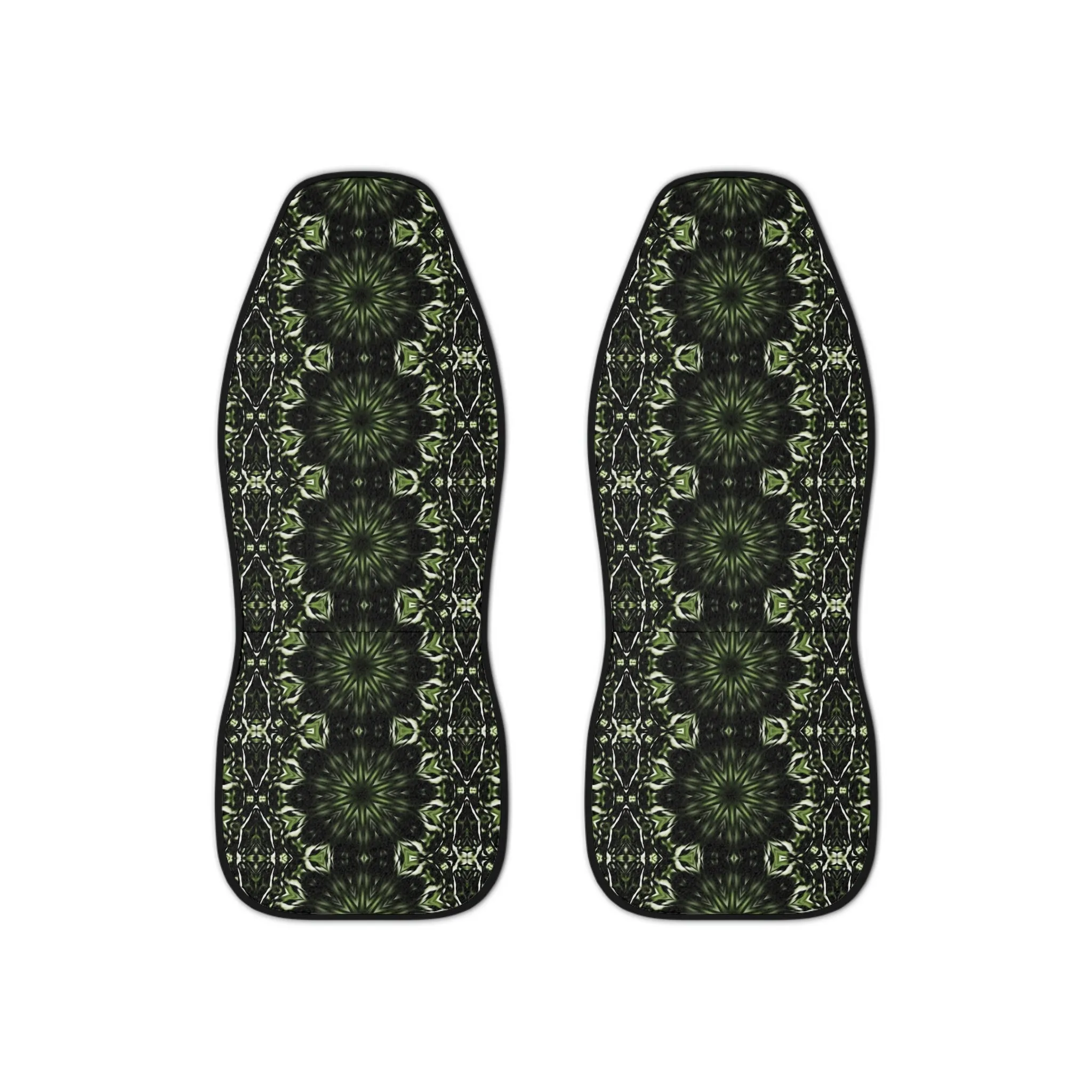 Black and Green Mandala Car Seat Cover