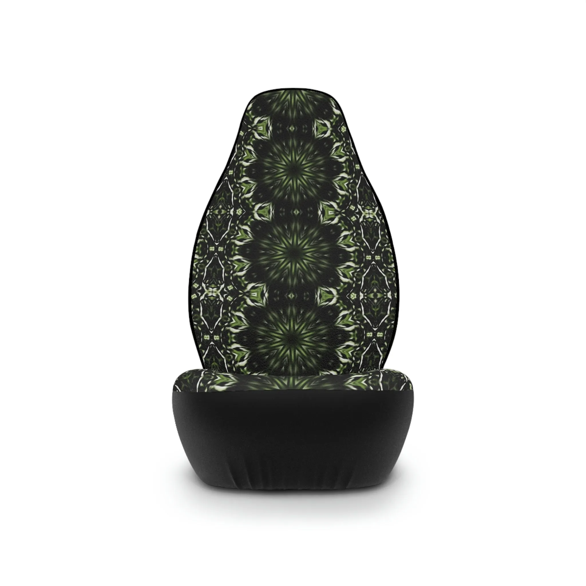 Black and Green Mandala Car Seat Cover