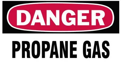 Brady® Gas Cylinder Lockout Labels, Danger Propane, 5 in W x 3 in L, White/Red, 60310