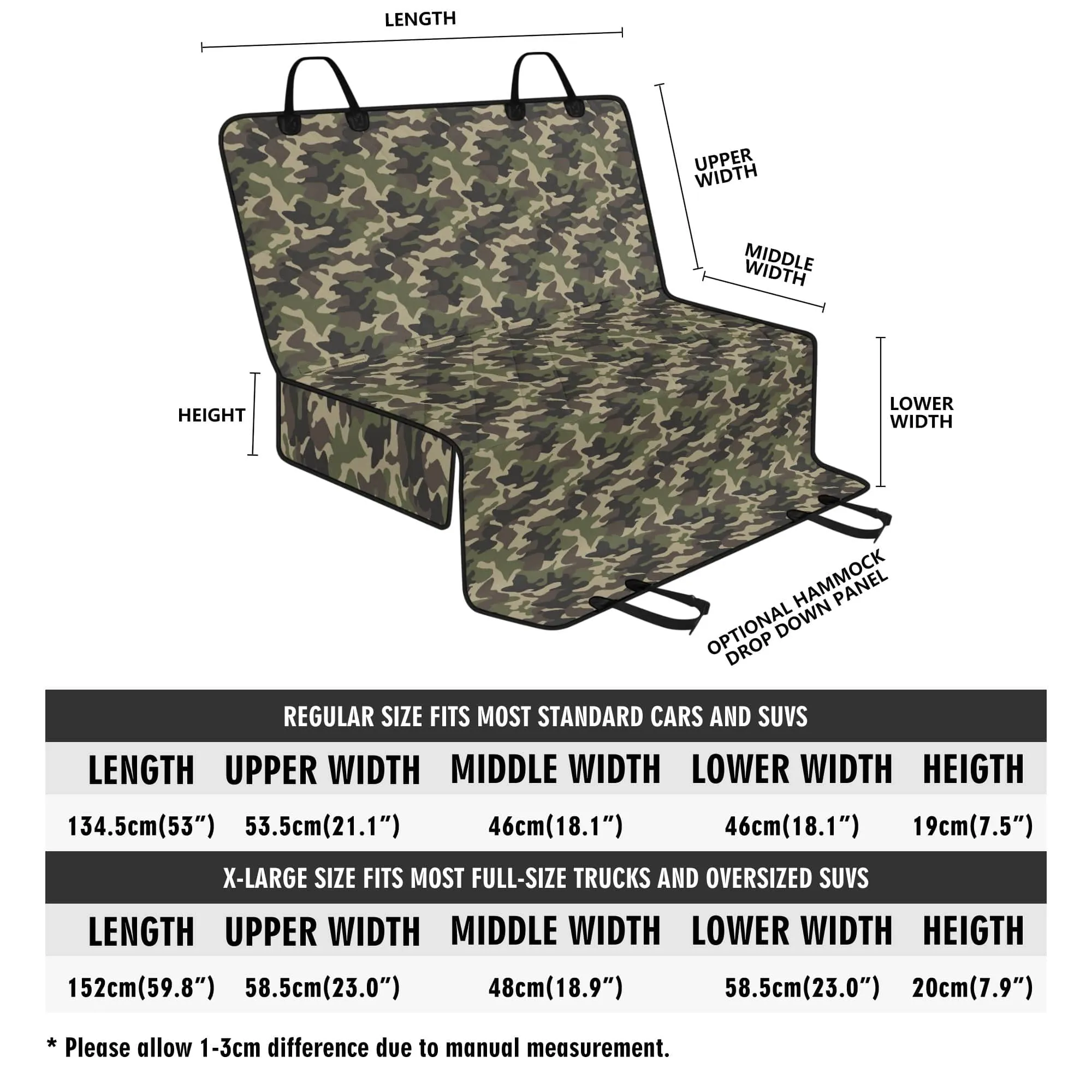 Camouflage Vehicle Pet Seat Cover
