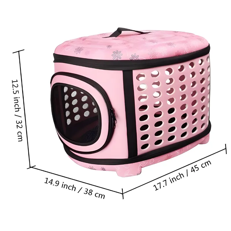 Collapsible Cat Carrier Round - Portable Folding Handbag for Cats