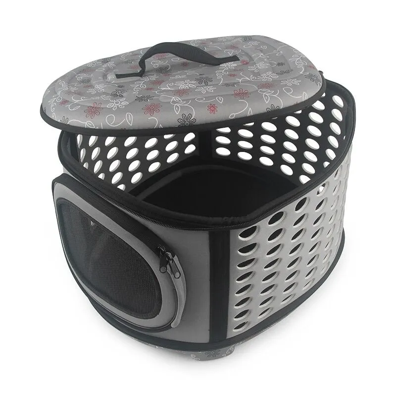 Collapsible Cat Carrier Round - Portable Folding Handbag for Cats