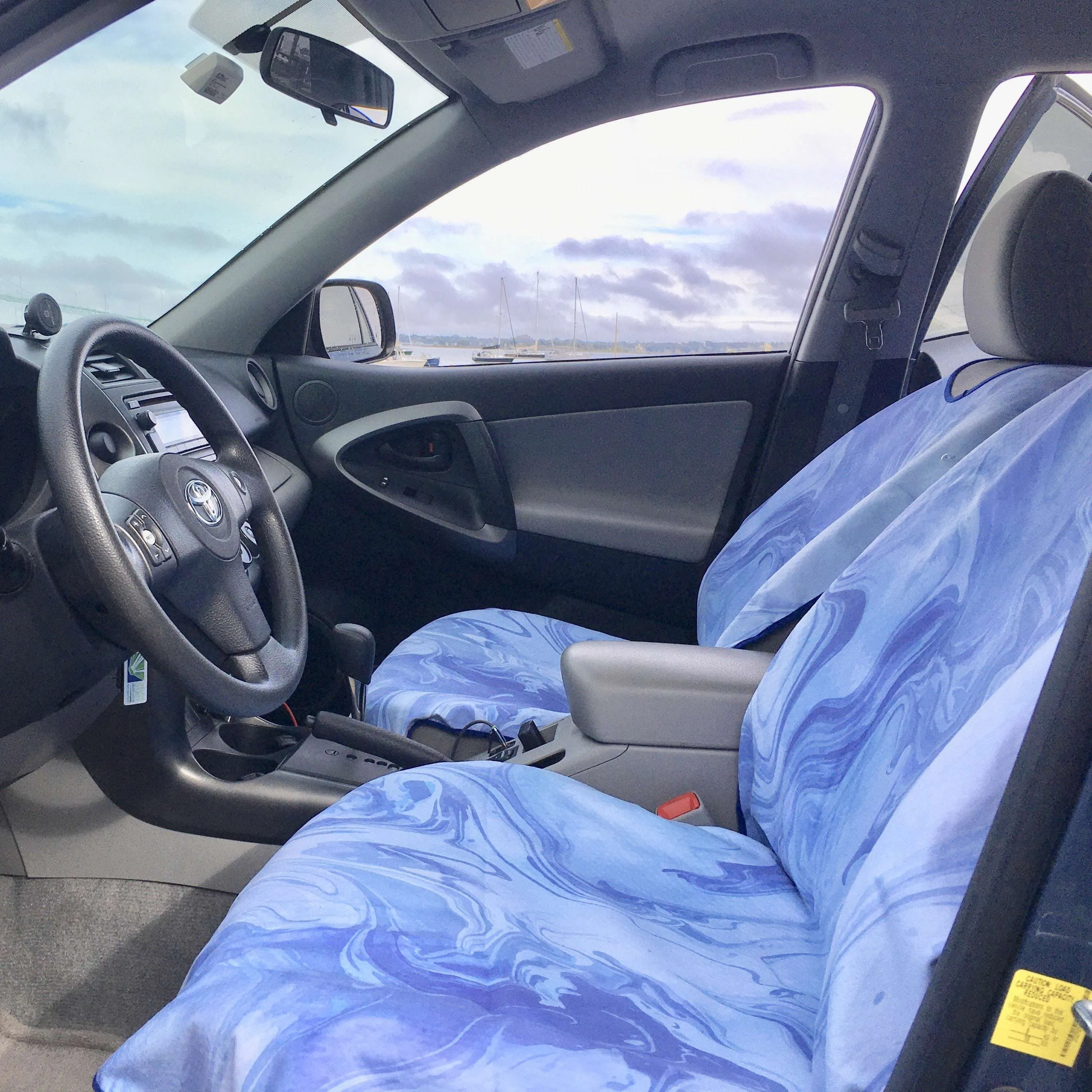 Cool Blue Marble Car Seat Cover