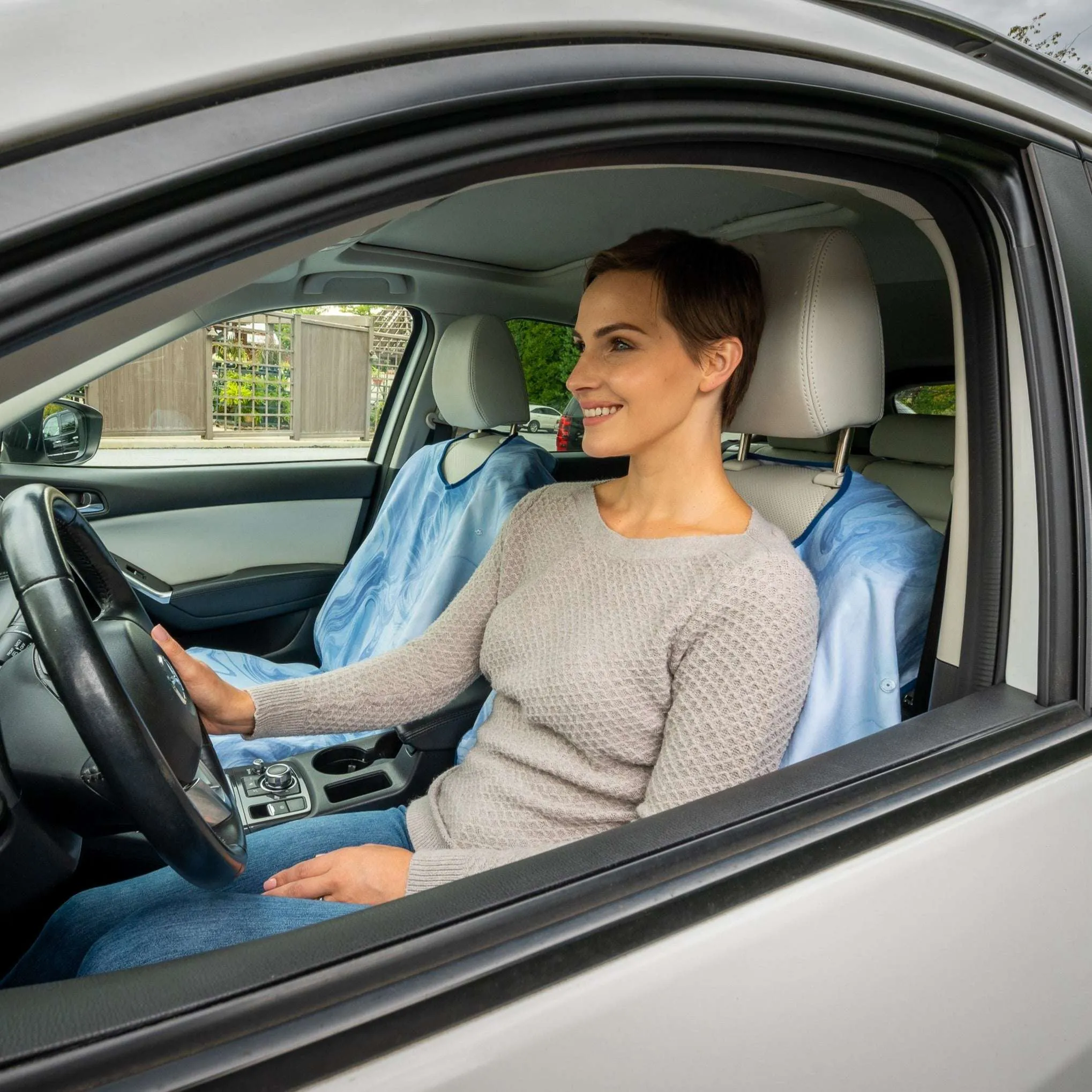 Cool Blue Marble Car Seat Cover
