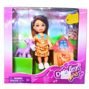 Defa Lucy Girls Doll with Pet Dog and Dog House – Fun Animal Playset for Kids 3 