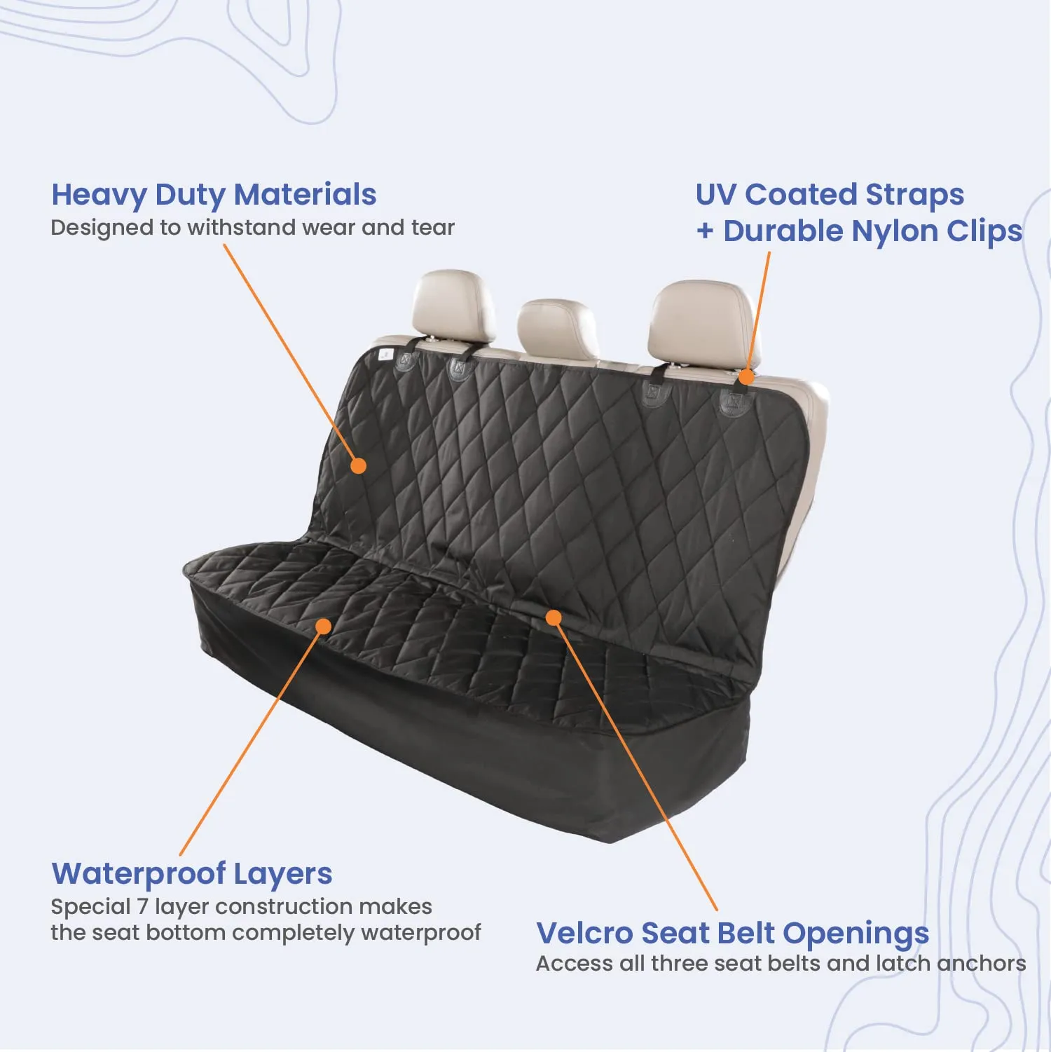Dog Rear Seat Cover - No Hammock