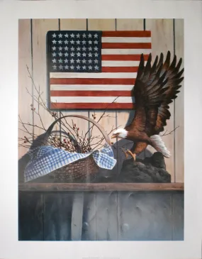 Eagle and American Flag