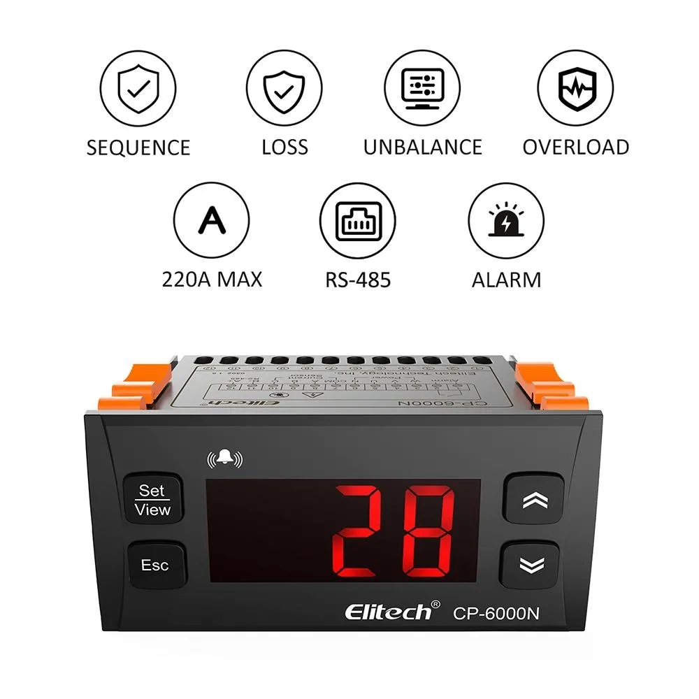 Elitech CP-6000N Current Monitoring Relays Overload Relays Phase Monitoring Relays Temperature Control RS-485 Communication 2-80A; 30-200A