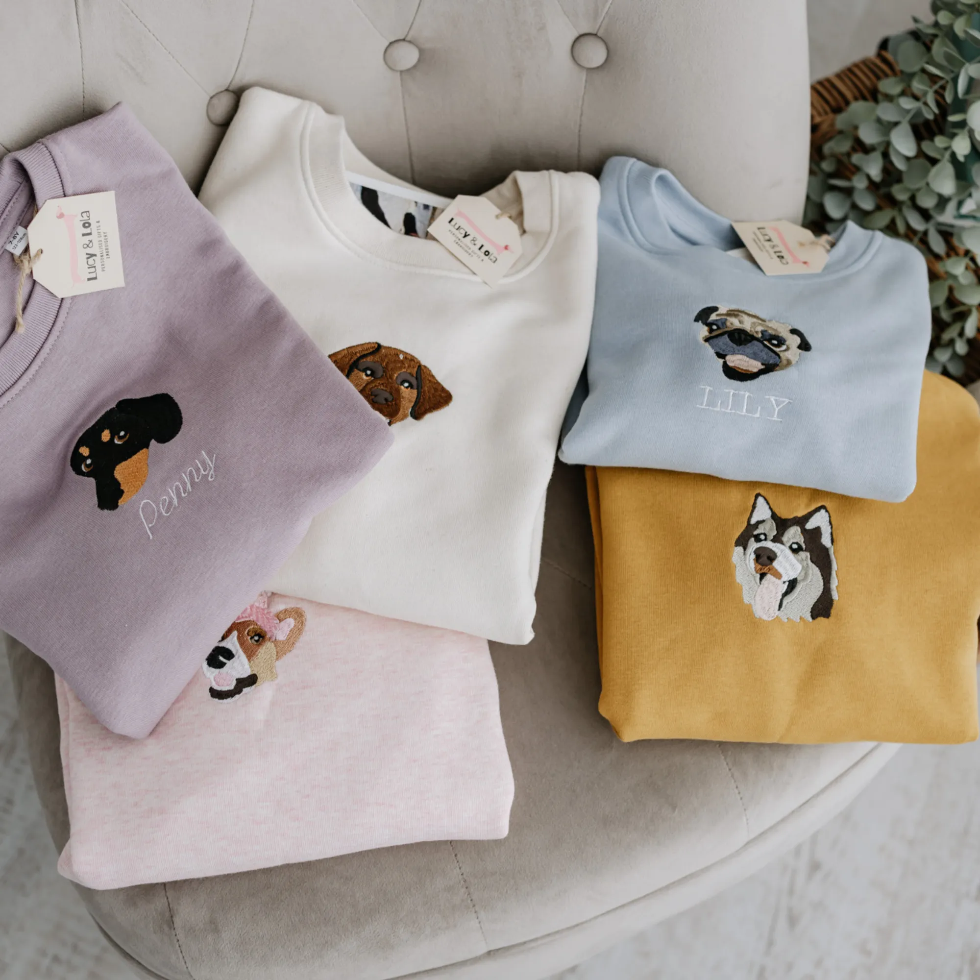 Embroidered Pet Portrait Kid's Organic Sweatshirt
