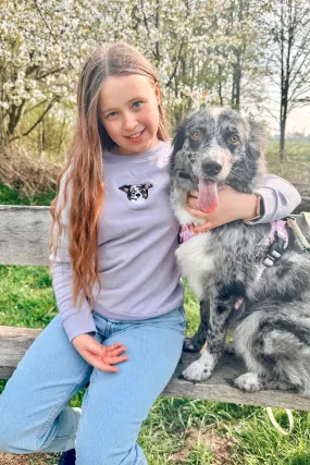 Embroidered Pet Portrait Kid's Organic Sweatshirt