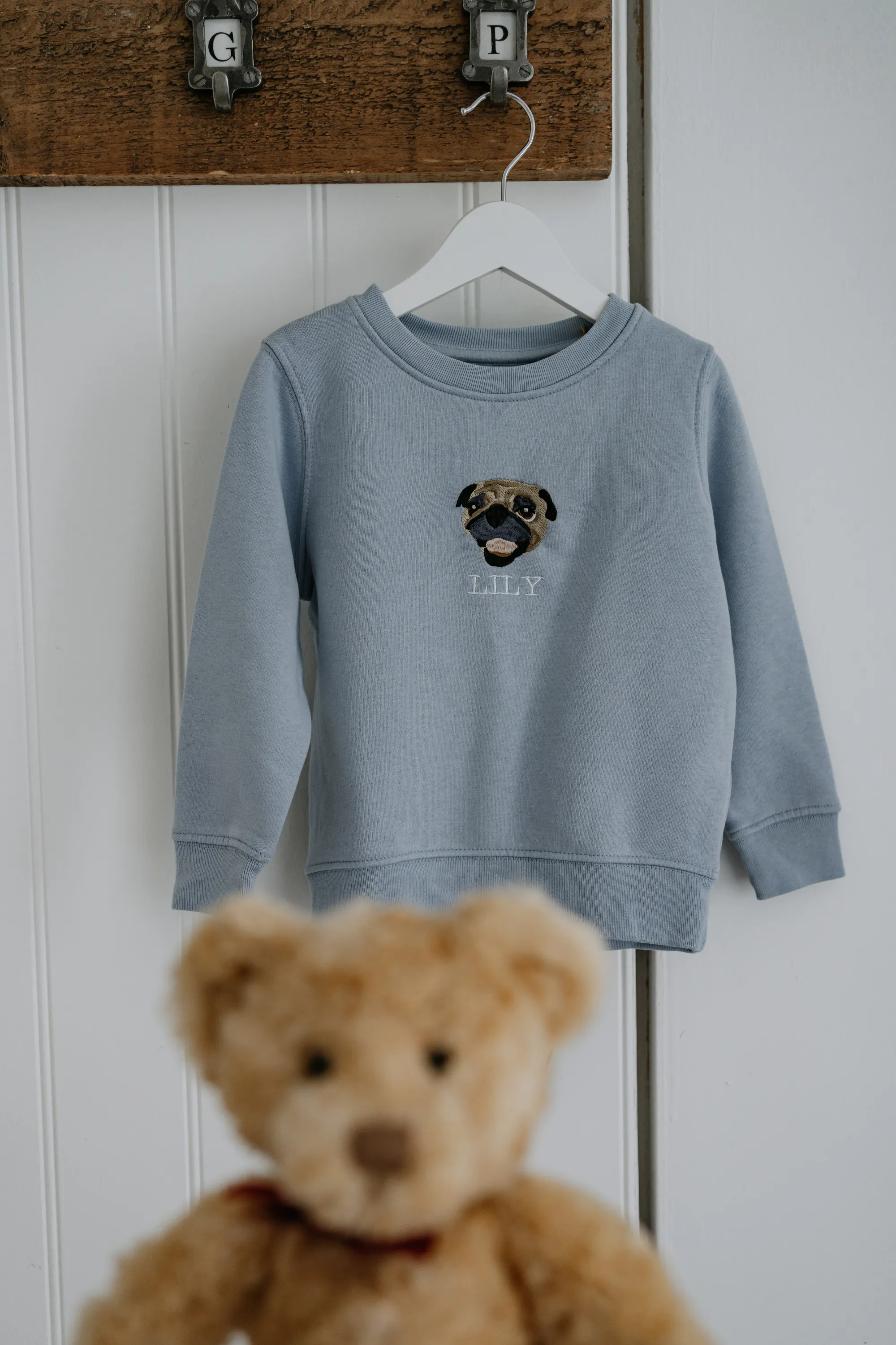 Embroidered Pet Portrait Kid's Organic Sweatshirt