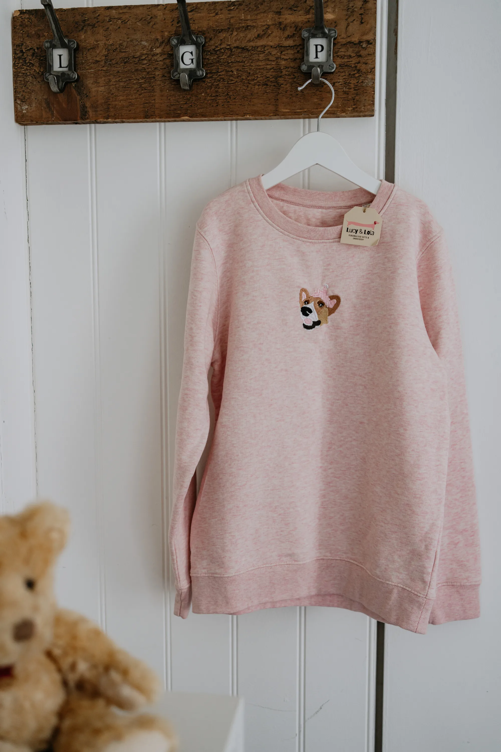 Embroidered Pet Portrait Kid's Organic Sweatshirt