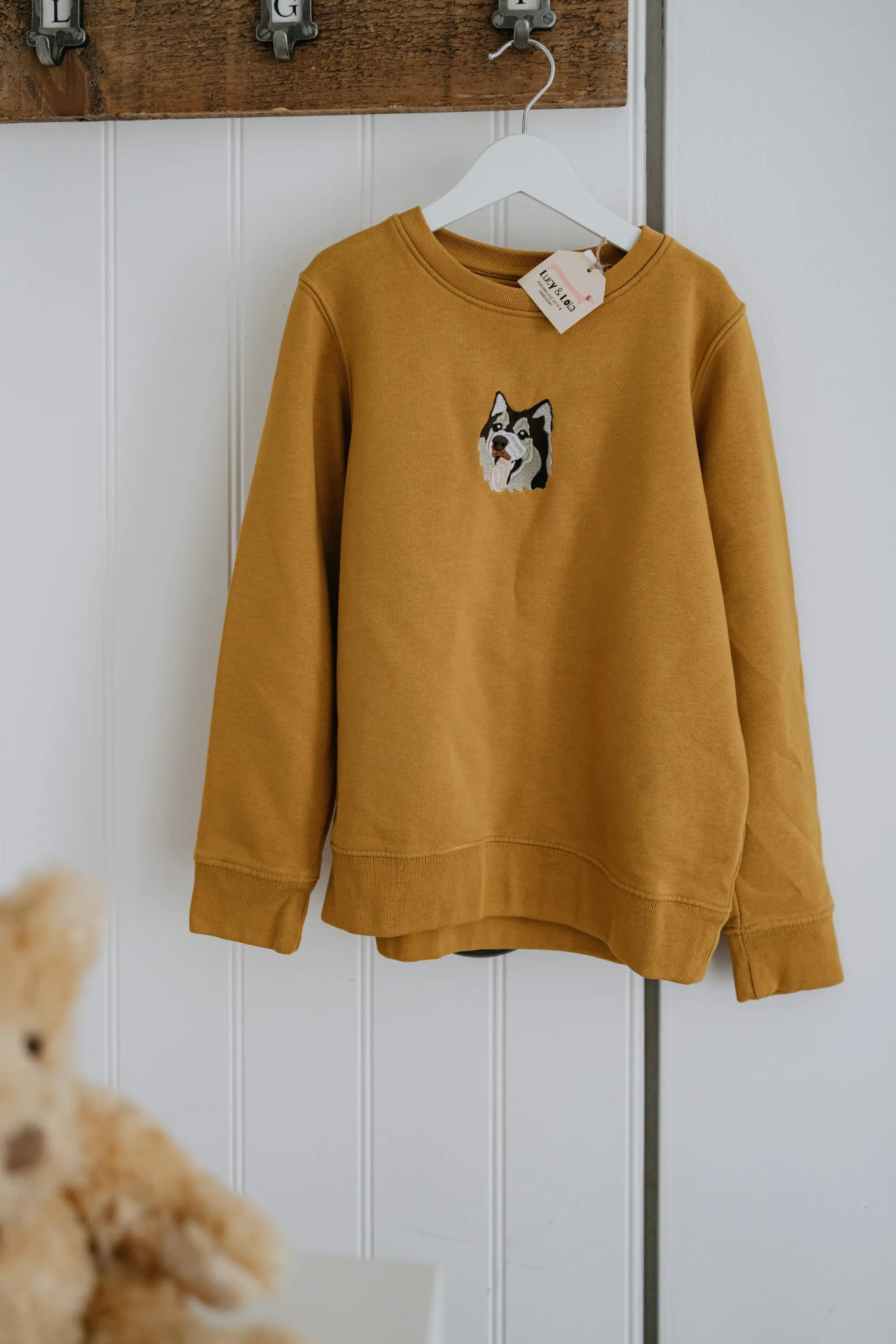 Embroidered Pet Portrait Kid's Organic Sweatshirt