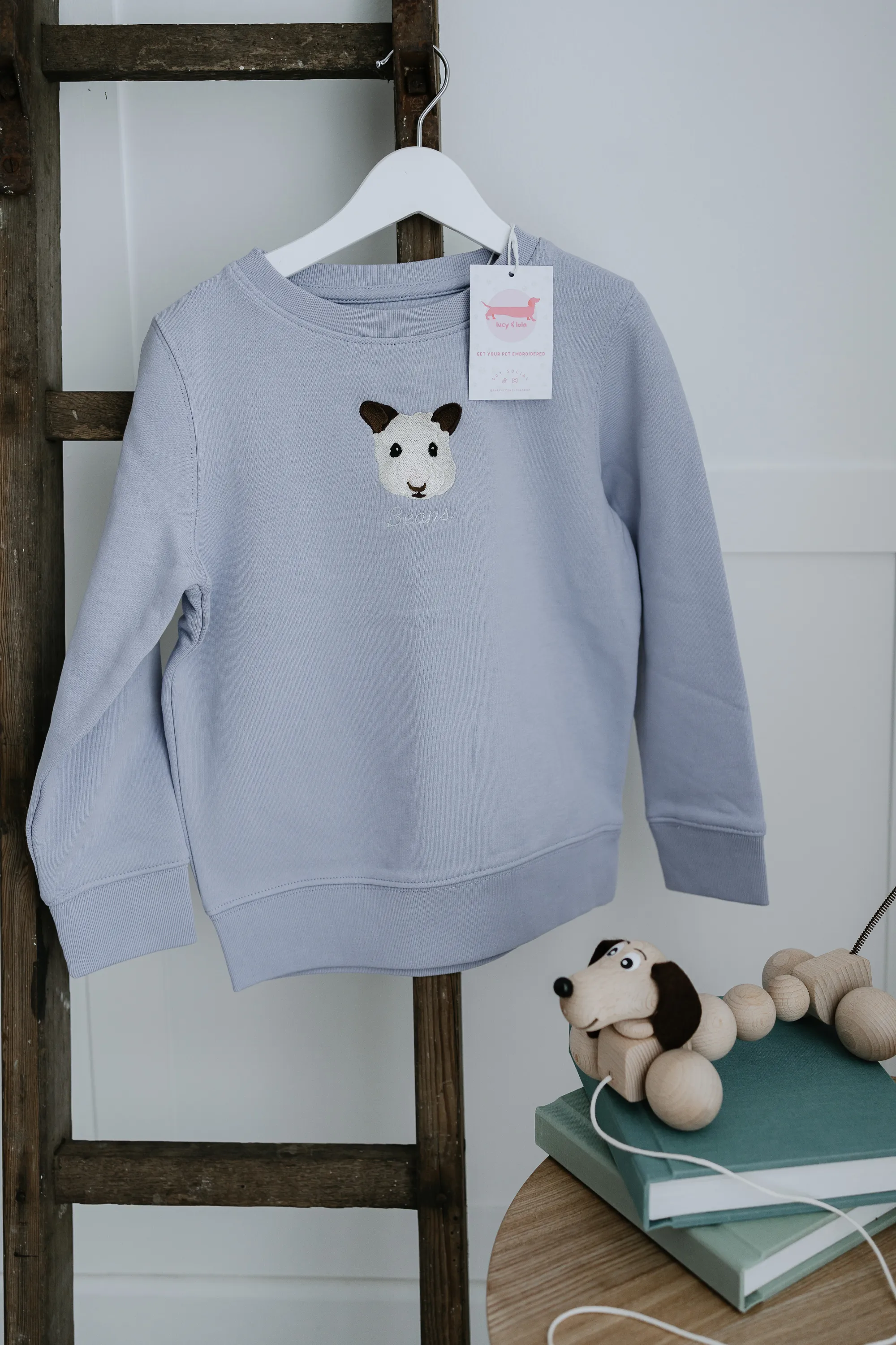 Embroidered Pet Portrait Kid's Organic Sweatshirt