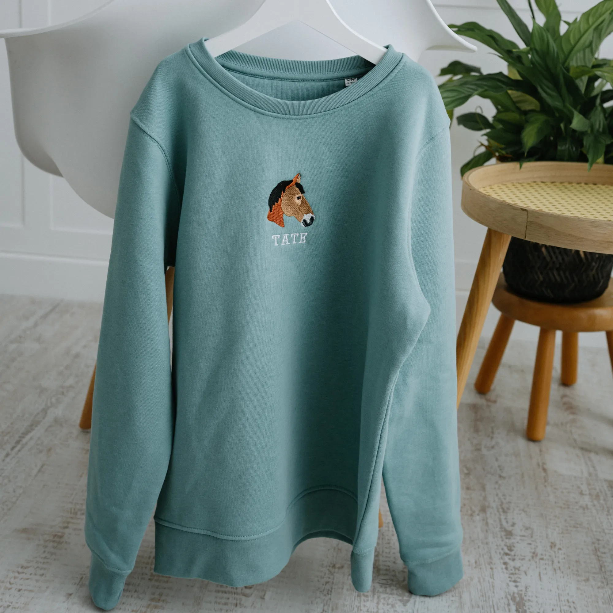 Embroidered Pet Portrait Kid's Organic Sweatshirt
