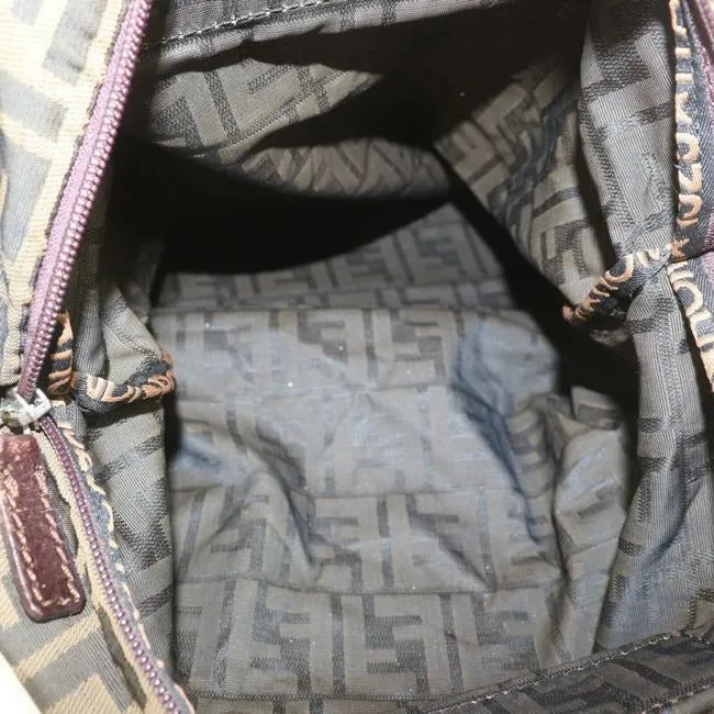 Fendi Tobacco Canvasleather Satcheltote Brown Zucca Print Canvas Satchel