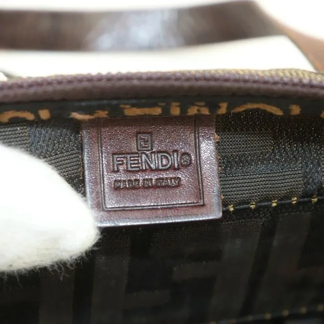 Fendi Tobacco Canvasleather Satcheltote Brown Zucca Print Canvas Satchel