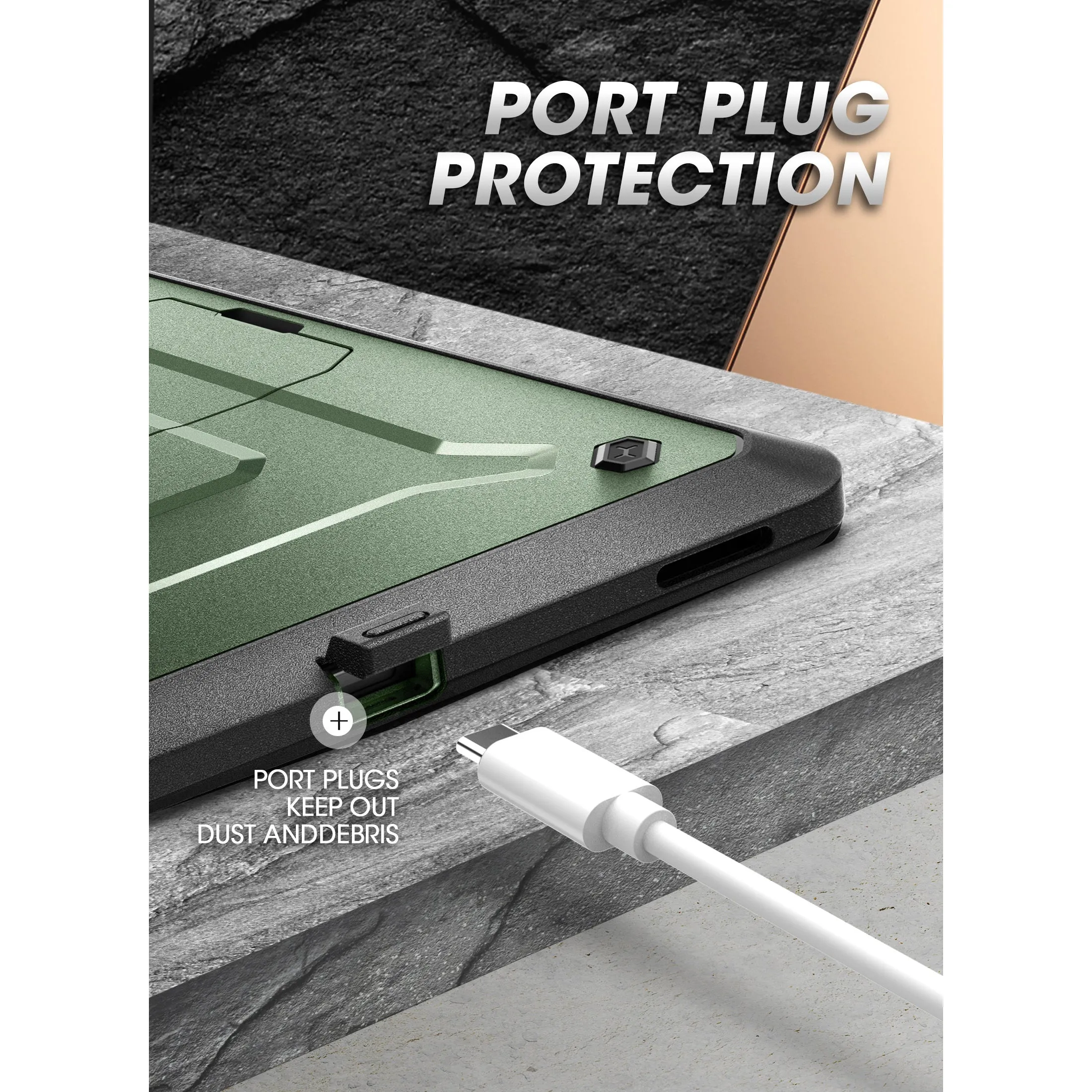 Galaxy Tab S8 Ultra (2022) Unicorn Beetle Pro Rugged Case-Dark Green