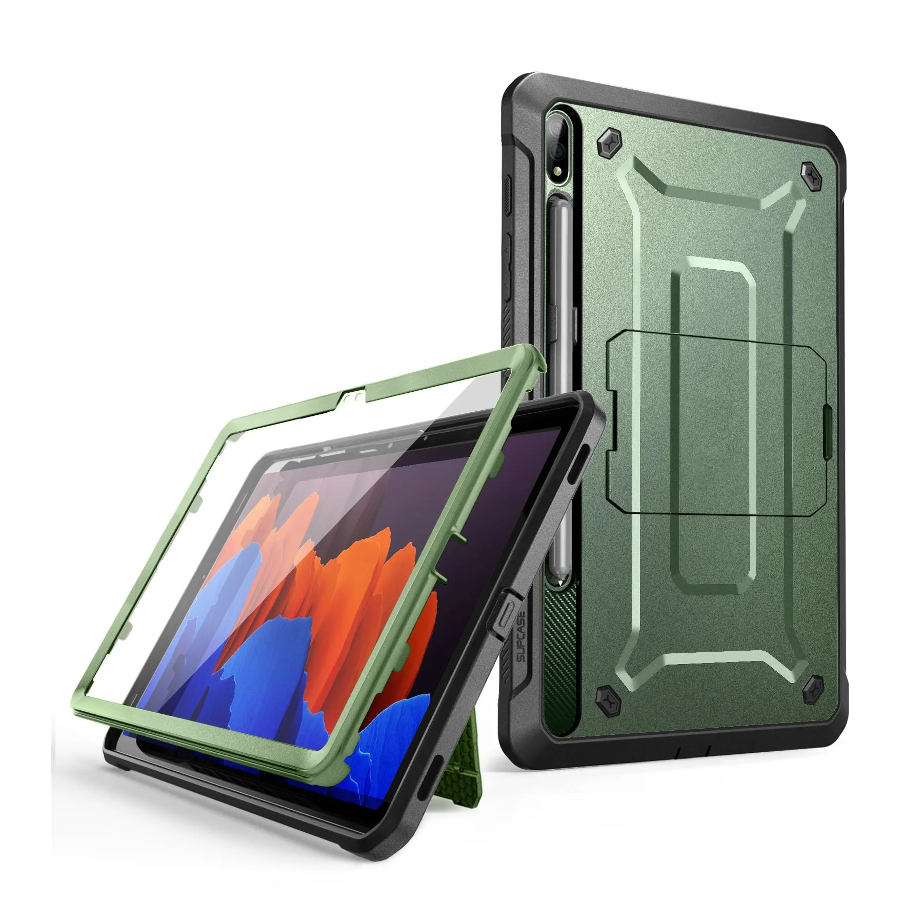 Galaxy Tab S8 Ultra (2022) Unicorn Beetle Pro Rugged Case-Dark Green