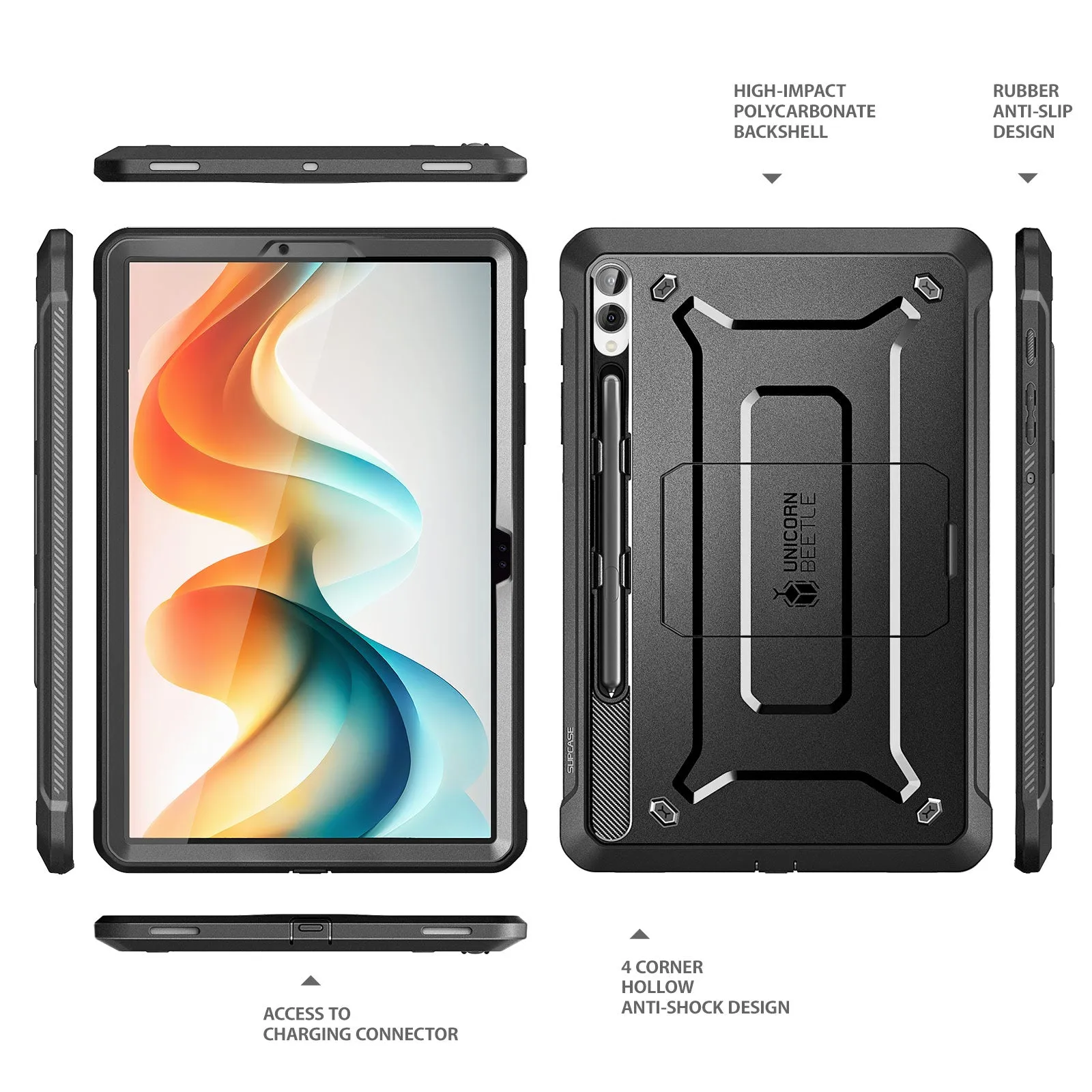 Galaxy Tab S9 FE Plus 12.4 inch (2023) Unicorn Beetle Pro Rugged Tablet Case-Black