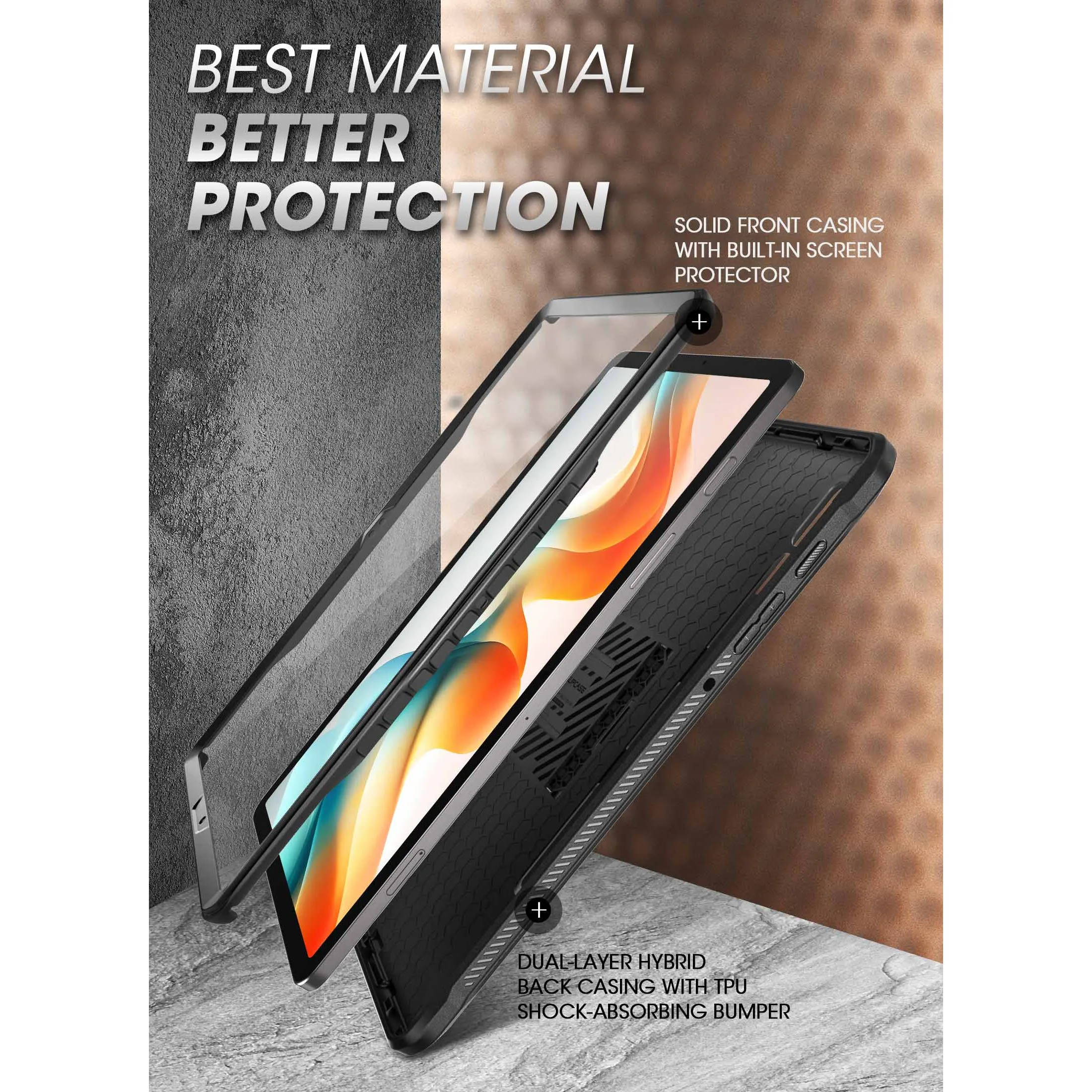 Galaxy Tab S9 FE Plus 12.4 inch (2023) Unicorn Beetle Pro Rugged Tablet Case-Black