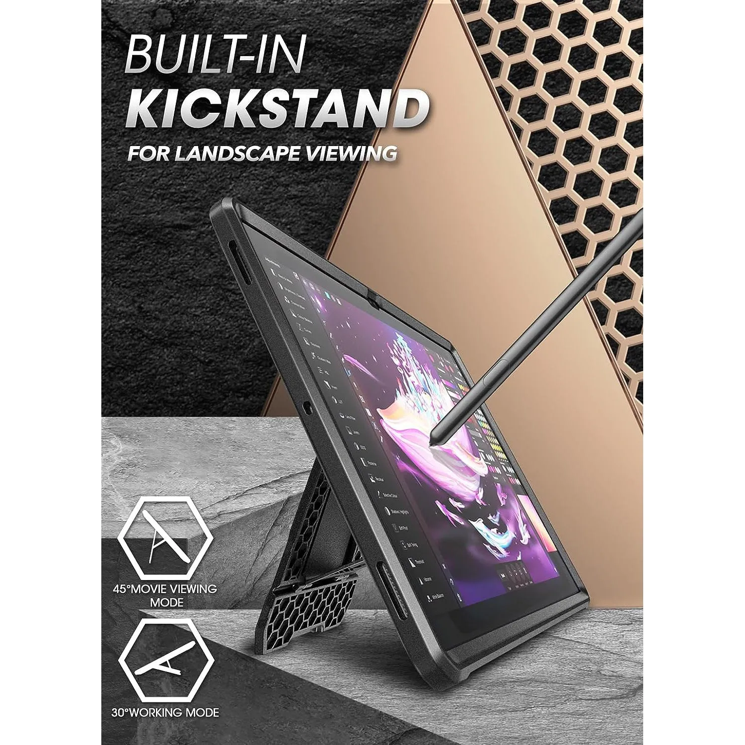 Galaxy Tab S9 Ultra (2023) Unicorn Beetle PRO Rugged Case-Black