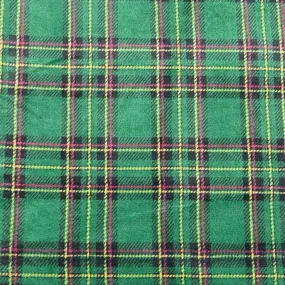 Green Checkered Cuddle Fleece Fabric