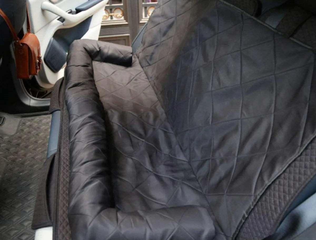 Julibee's X-Large Dog Car Seat Bolster | Safety belt included | Black