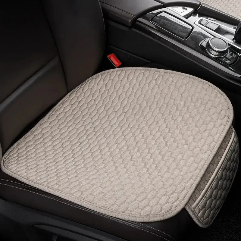 Karcle Cotton Linen Car Seat Cover Anti Sweat Car Rear Seat Cover Kit Breathable Car Seat Protector 4 Seasons Interior Car Cover