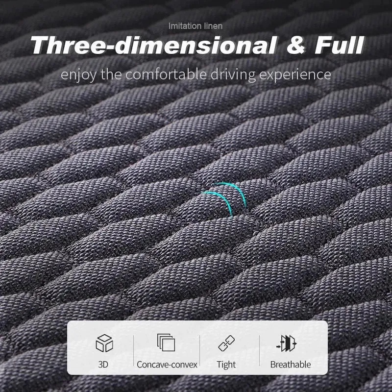 Karcle Cotton Linen Car Seat Cover Anti Sweat Car Rear Seat Cover Kit Breathable Car Seat Protector 4 Seasons Interior Car Cover