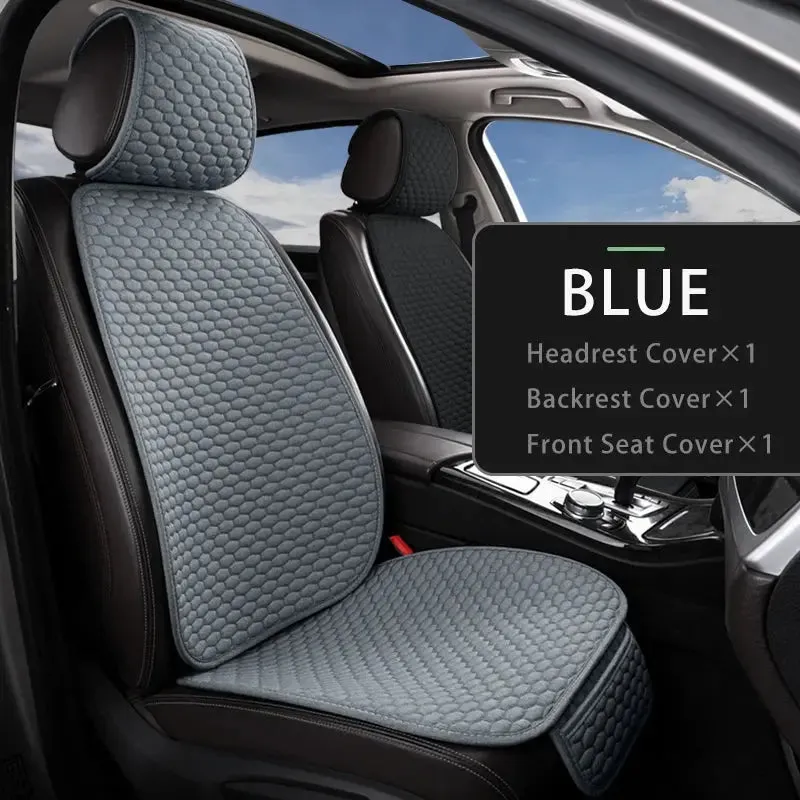 Karcle Cotton Linen Car Seat Cover Anti Sweat Car Rear Seat Cover Kit Breathable Car Seat Protector 4 Seasons Interior Car Cover
